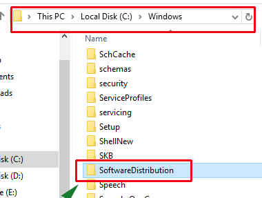 Windows 10 rename software distribution folder